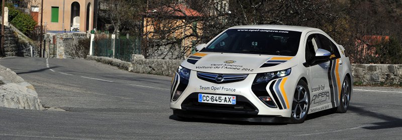 Opel Ampera au rallye de Monte Carlo des Energies Nouvelles