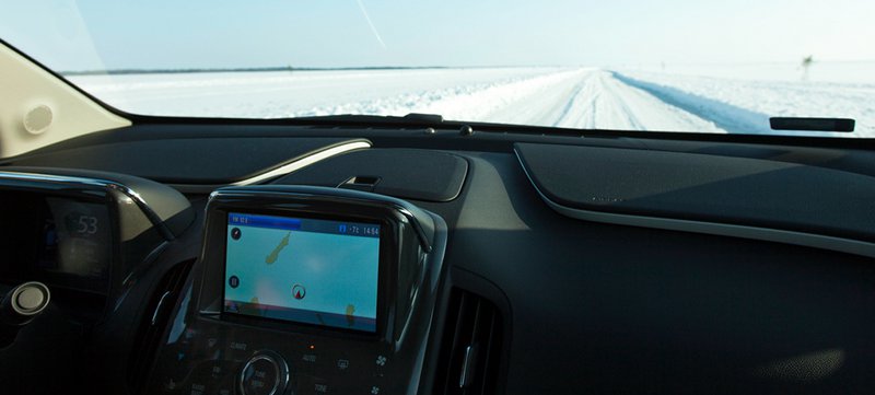 GPS d'Opel Ampera sur la glace