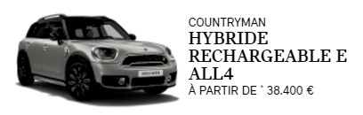 Prix Mini Countryman hybride rechargeable