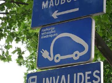 Panneau borne de recharge